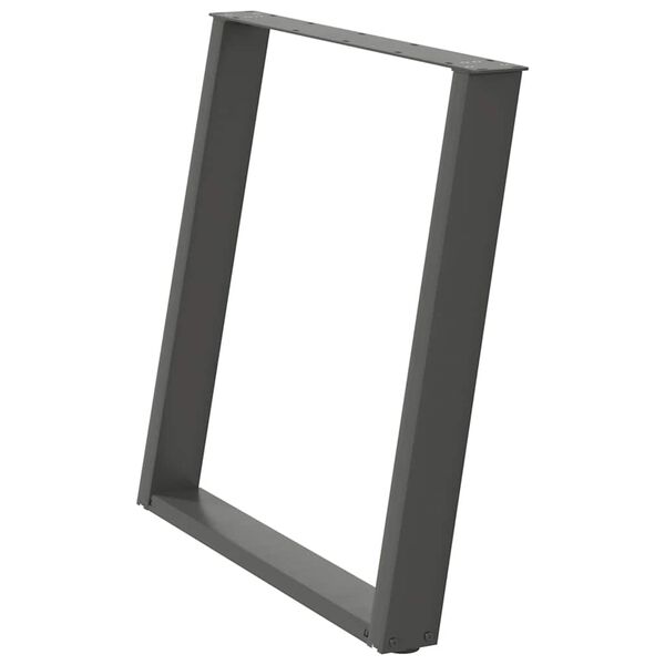 vidaXL Nohy k j&iacute;deln&iacute;mu stolu ve tvaru U, 2 ks, antracitov&eacute;, 80 x (72-73) cm, ocel