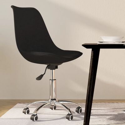 vidaXL Otočná jídelní židle černá textil