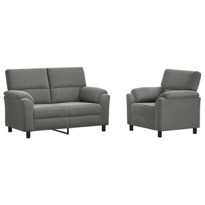 vidaXL Set pohovek 2 pcs Tmavě &scaron;ed&aacute; Samet