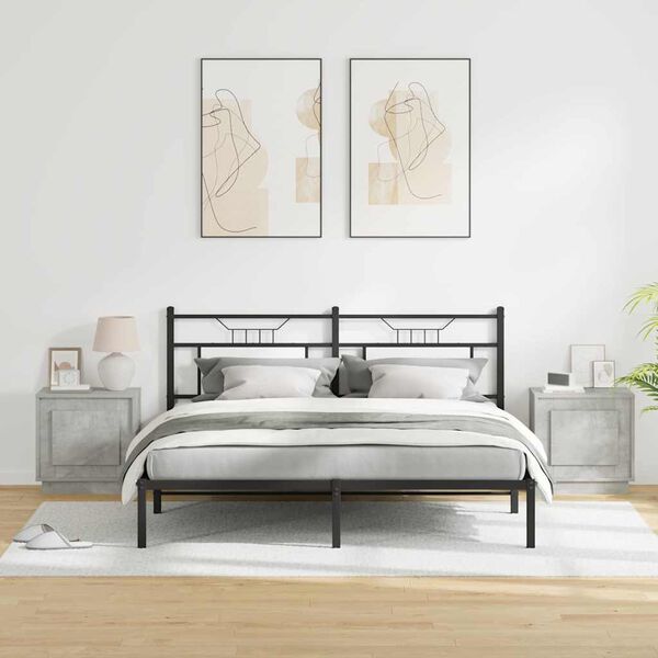 vidaXL Nočn&iacute; skř&iacute;ňka 2 pcs Betonově &scaron;ed&aacute; 44 x 34,5 x 45 cm