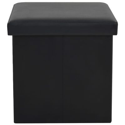 vidaXL Skládací úložná stolička černá umělá kůže