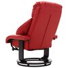 vidaXL Polohovac&iacute; TV křeslo s podnožkou červen&eacute; uměl&aacute; kůže