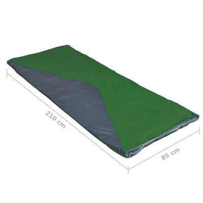vidaXL Lehké dekové spací pytle 2 ks zelené 1100 g 10 °C