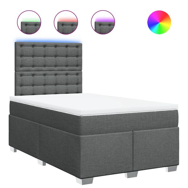 vidaXL Box spring postel s matrac&iacute; tmavě &scaron;ed&aacute; 120x190 cm textil
