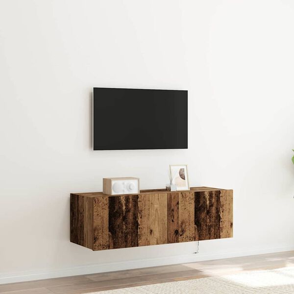 vidaXL TV wall cabinet N&aacute;stěnn&yacute; 2 pcs Star&eacute; dřevo 100 x 35 x 31 cm