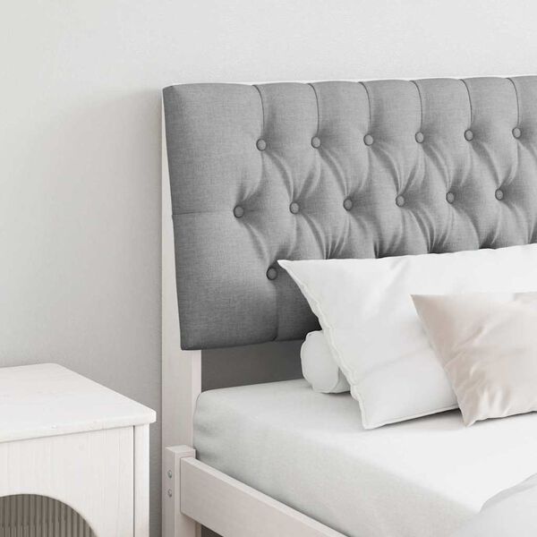 vidaXL Čalouněné čelo postele Světle šedá 200 cm Masivní borové dřevo