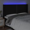 vidaXL Čelo postele s LED čern&eacute; 163 x 16 x 118/128 cm textil