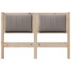vidaXL Čalouněn&eacute; čelo postele s čelo Hněd&aacute; 120 cm Masivn&iacute; borov&eacute; dřevo