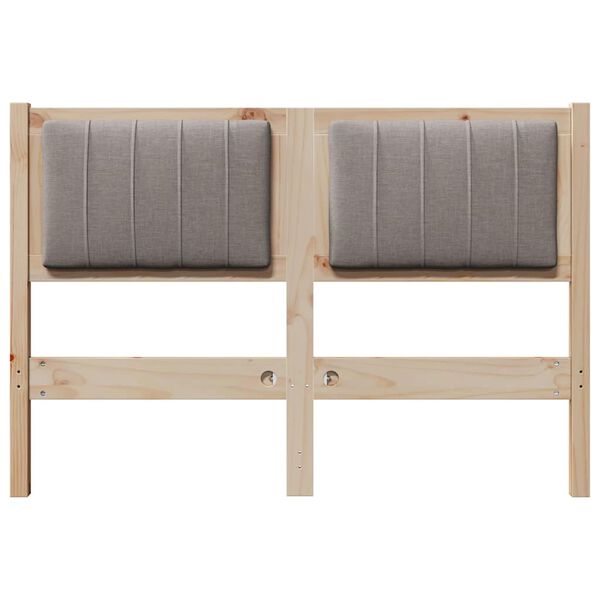 vidaXL Čalouněn&eacute; čelo postele s čelo Hněd&aacute; 120 cm Masivn&iacute; borov&eacute; dřevo