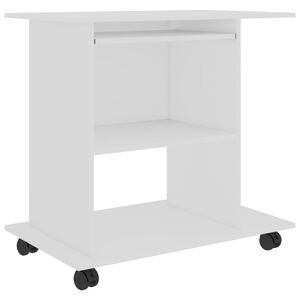 vidaXL Poč&iacute;tačov&yacute; stůl b&iacute;l&yacute; 80 x 50 x 75 cm kompozitn&iacute; dřevo