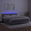 vidaXL Box spring postel s matrac&iacute; a LED světle &scaron;ed&aacute; 180x200 cm samet