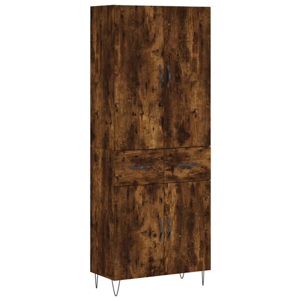 vidaXL Skř&iacute;ň highboard kouřov&yacute; dub 69,5 x 34 x 180 cm kompozitn&iacute; dřevo