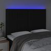 vidaXL Čelo postele s LED čern&eacute; 144x5x118/128 cm textil