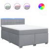 vidaXL Box spring postel s matrac&iacute; světle &scaron;ed&aacute; 140 x 200 cm textil