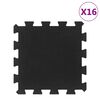 vidaXL Gumov&eacute; podlahov&eacute; dlaždice 16 ks čern&eacute; 16 mm 30 x 30 cm