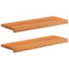 vidaXL Parapety 2 ks Světle hněd&aacute; 70 x 30 x 2 cm Masivn&iacute; bukov&eacute; dřevo