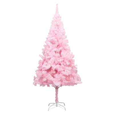 vidaXL Vánoční stromek s LED osvětlením a stojanem růžový 180 cm PVC