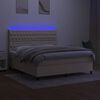 vidaXL Box spring postel s matrac&iacute; a LED kr&eacute;mov&aacute; 160x200 cm textil