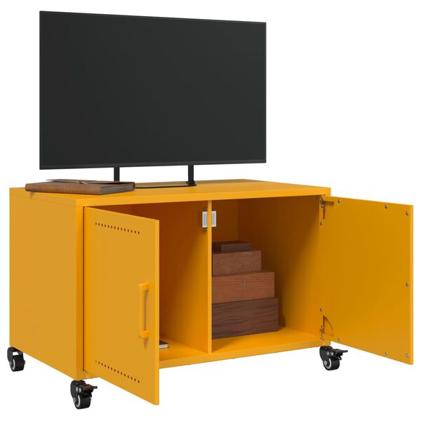 vidaXL TV skř&iacute;ňka hořčicově žlut&aacute; 68 x 39 x 43,5 cm ocel