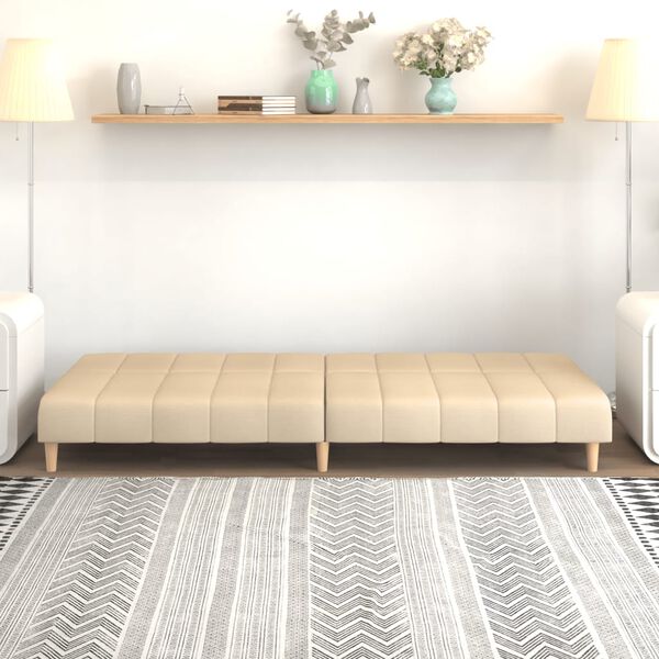 vidaXL 2m&iacute;stn&aacute; rozkl&aacute;dac&iacute; pohovka kr&eacute;mov&aacute; textil