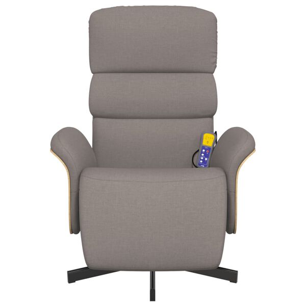 vidaXL Mas&aacute;žn&iacute; polohovac&iacute; křeslo s podnožkou taupe textil