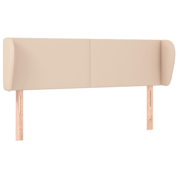 vidaXL Čelo postele typu u&scaron;&aacute;k cappuccino 147x23x78/88 cm uměl&aacute; kůže