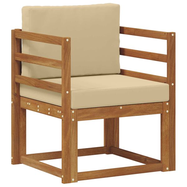 vidaXL Venkovn&iacute; pohovka Masivn&iacute; ak&aacute;ciov&eacute; dřevo a polyester Př&iacute;rodn&iacute;