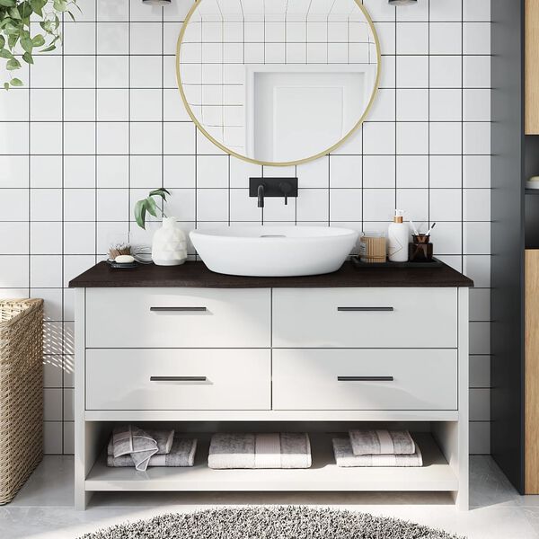 vidaXL Koupelnov&aacute; deska tmavě hněd&aacute; 100x40x2 cm o&scaron;etřen&yacute; masiv