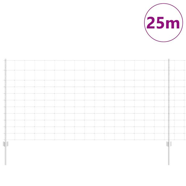 vidaXL Plot s sloupkem Stř&iacute;brn&aacute; 1,2 x 25 m Ocel