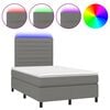 vidaXL Box spring postel s matrac&iacute; a LED tmavě &scaron;ed&aacute; 120x190 cm textil