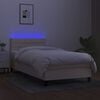 vidaXL Box spring postel s matrac&iacute; a LED kr&eacute;mov&aacute; 80 x 200 cm textil
