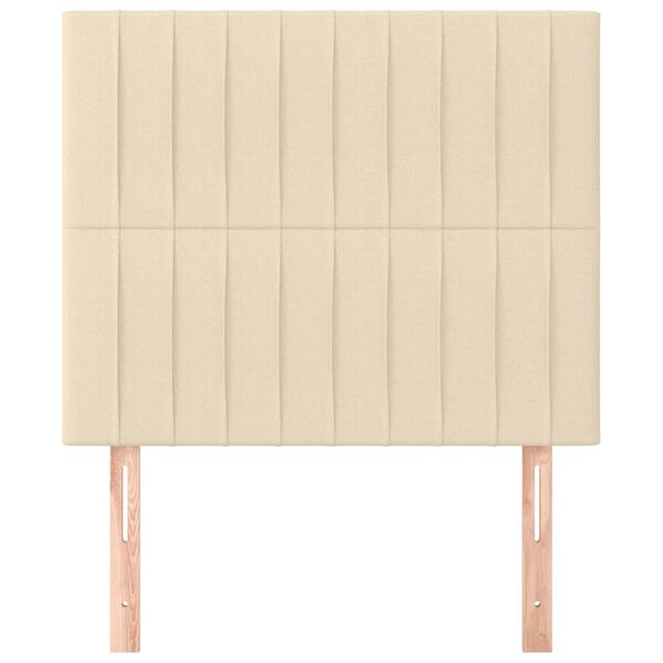 vidaXL Čelo postele kr&eacute;mov&eacute; 90x5x118/128 cm l&aacute;tkov&eacute;