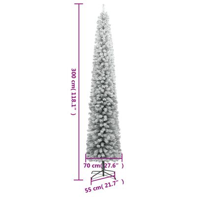 vidaXL Umělý vánoční stromek s 300 LED zasněžený 300 cm