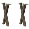 vidaXL Nohy konferenčn&iacute;ho stolku ve tvaru X, 2 ks, př&iacute;rodn&iacute; ocel, 38 x (42-43) cm, ocel