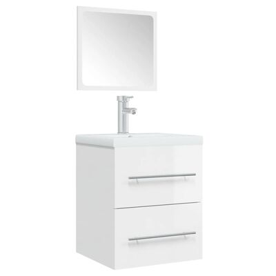 vidaXL Koupelnová skříňka se zrcadlem bílá s leskem 41 x 38,5 x 48 cm