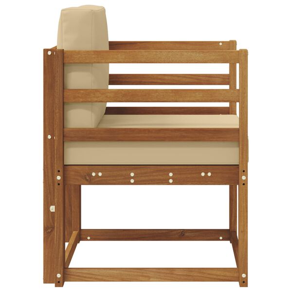 vidaXL Venkovn&iacute; pohovka Masivn&iacute; ak&aacute;ciov&eacute; dřevo a polyester Př&iacute;rodn&iacute;