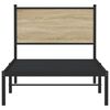 vidaXL Kovový rám postele bez matrace dub sonoma 90 x 200 cm