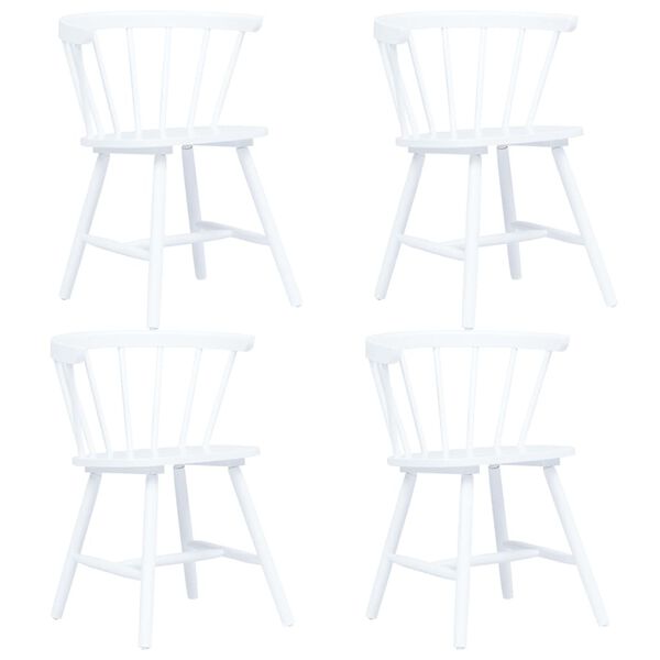 vidaXL J&iacute;deln&iacute; židle 4 ks b&iacute;l&eacute; masivn&iacute; kaučukovn&iacute;k