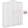 vidaXL Klenut&eacute; gabionov&eacute; ko&scaron;e 6 ks 200x50x220/240cm pozinkovan&eacute; železo