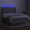 vidaXL Box spring postel s matrac&iacute; a LED světle &scaron;ed&aacute; 140x190 cm textil
