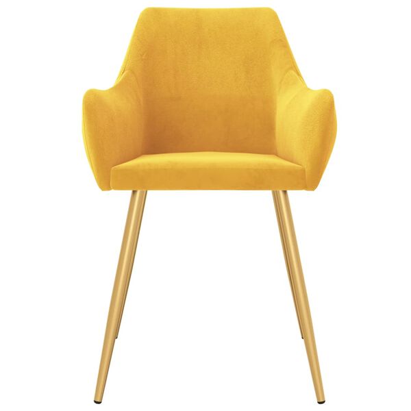 vidaXL J&iacute;deln&iacute; židle 6 ks žlut&eacute; samet