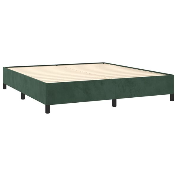 vidaXL Box spring postel s matrac&iacute; tmavě zelen&aacute; 180x200 cm samet