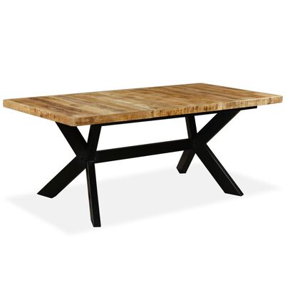 vidaXL Jídelní stůl masivní mangovníkové dřevo a ocelový kříž 180 cm