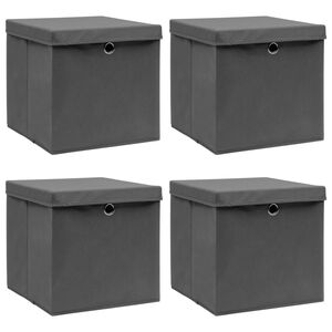 vidaXL &Uacute;ložn&eacute; boxy s v&iacute;ky 4 ks &scaron;ed&eacute; 32 x 32 x 32 cm textil