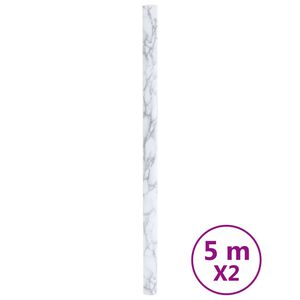 vidaXL Tapety na n&aacute;bytek samolepic&iacute; mramorově b&iacute;l&eacute; 90 x 500 cm PVC