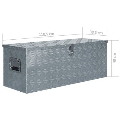 vidaXL Hliníkový box 110,5 x 38,5 x 40 cm stříbrný