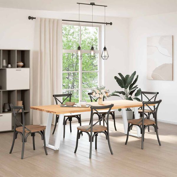 vidaXL Nohy k j&iacute;deln&iacute;mu stolu ve tvaru U, 2 ks, b&iacute;l&eacute;, 60 x (72-73) cm, ocel