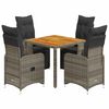 vidaXL 5d&iacute;ln&yacute; zahradn&iacute; bistro set s podu&scaron;kami &scaron;ed&yacute; polyratan