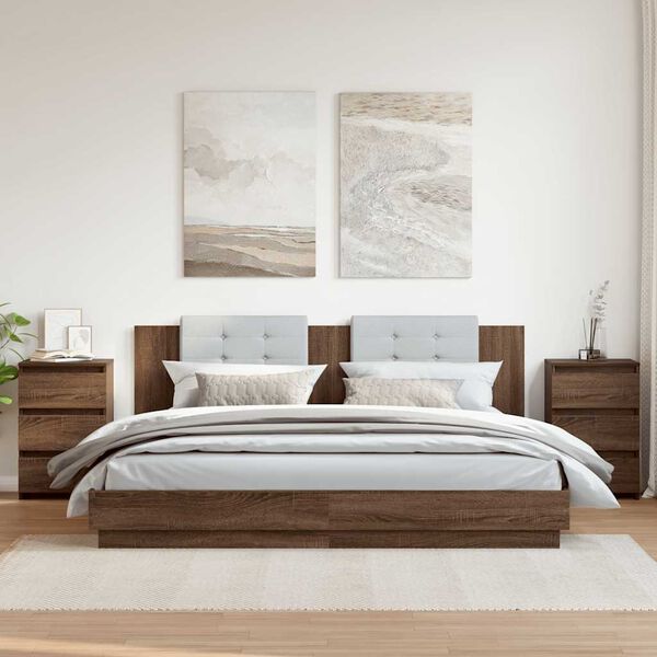 vidaXL Nočn&iacute; stolky 2 ks hněd&yacute; dub 40 x 35 x 62,5 cm kompozitn&iacute; dřevo