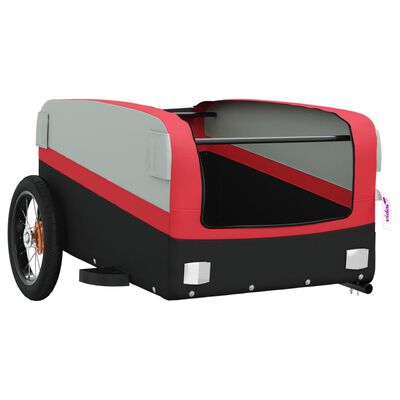 vidaXL Vozík za kolo černý a červený 30 kg železo